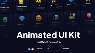 Animated UI Kit Most Used & Popups 95+